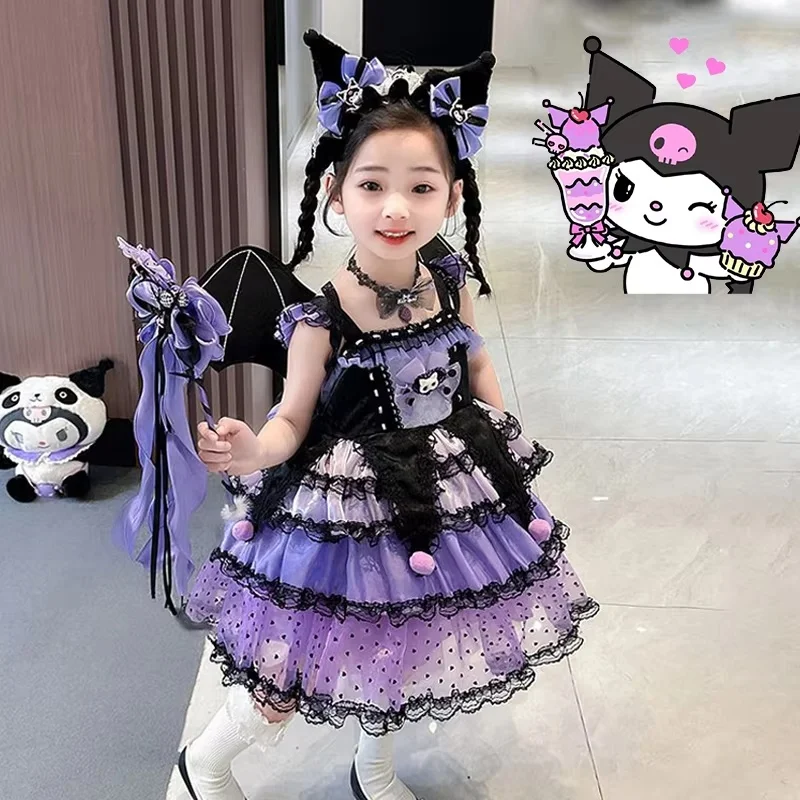 Halloween Cosplay Sanrio Prinzessin Kleid Kuromi Lolita Weihnachten Kinder Kostüm Kleider Puffy Rock Anzug Nette Mädchen Kleid