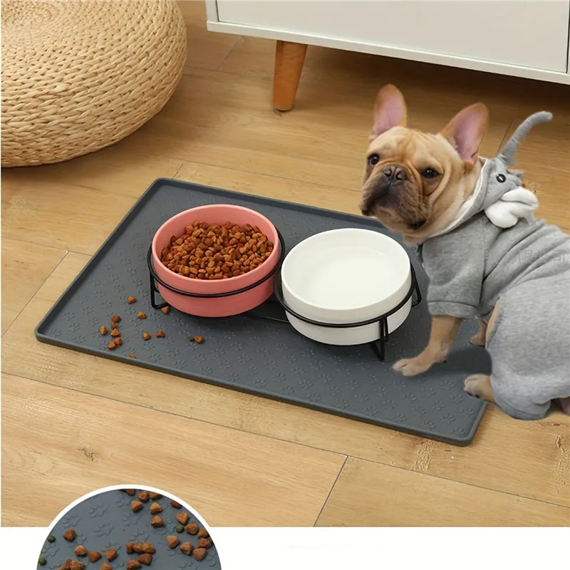 Pet Placemat Nonspill Easy To Clean Foldable Cat And Dog Feeding Mat Silicone Non-slip Waterproof Pet Mat