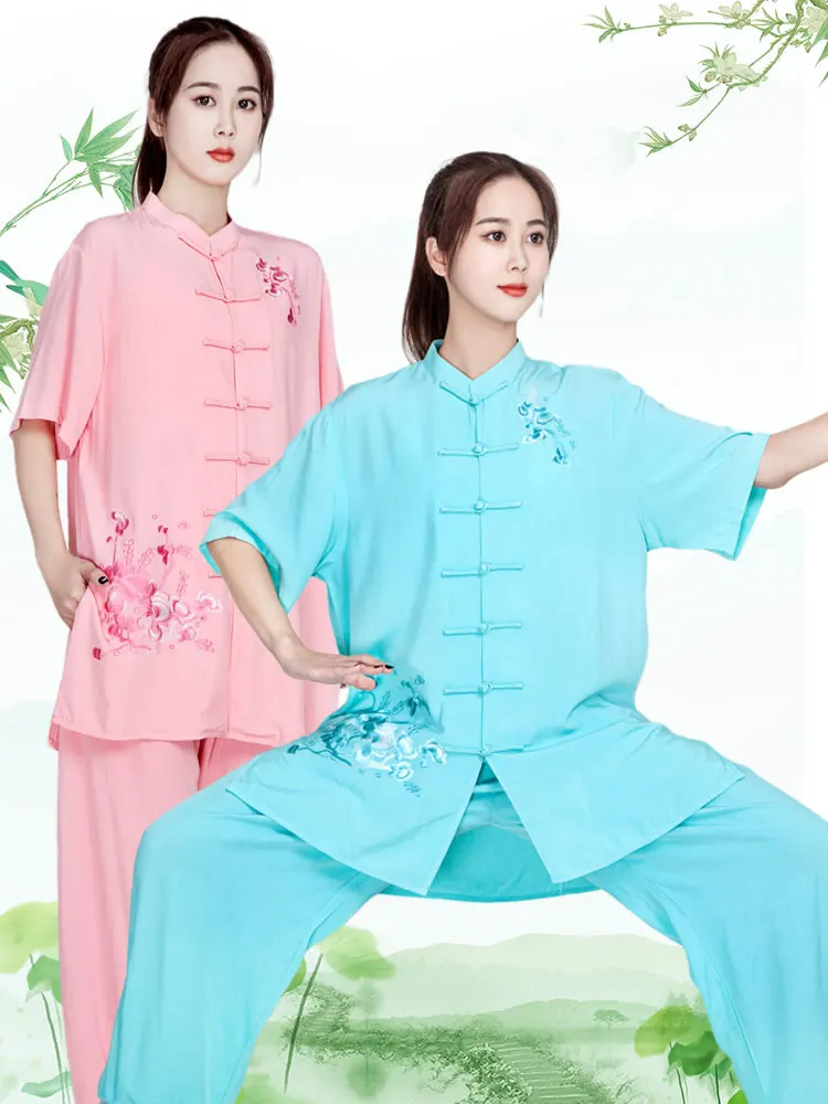 nouveaux-vetements-d'ete-brodes-pour-le-tai-chi-uniforme-de-pratique-des-arts-martiaux-en-lin-et-coton-a-manches-courtes-pour-femmes-uniforme-a-manches-longues-pour-les-exercices-matinaux