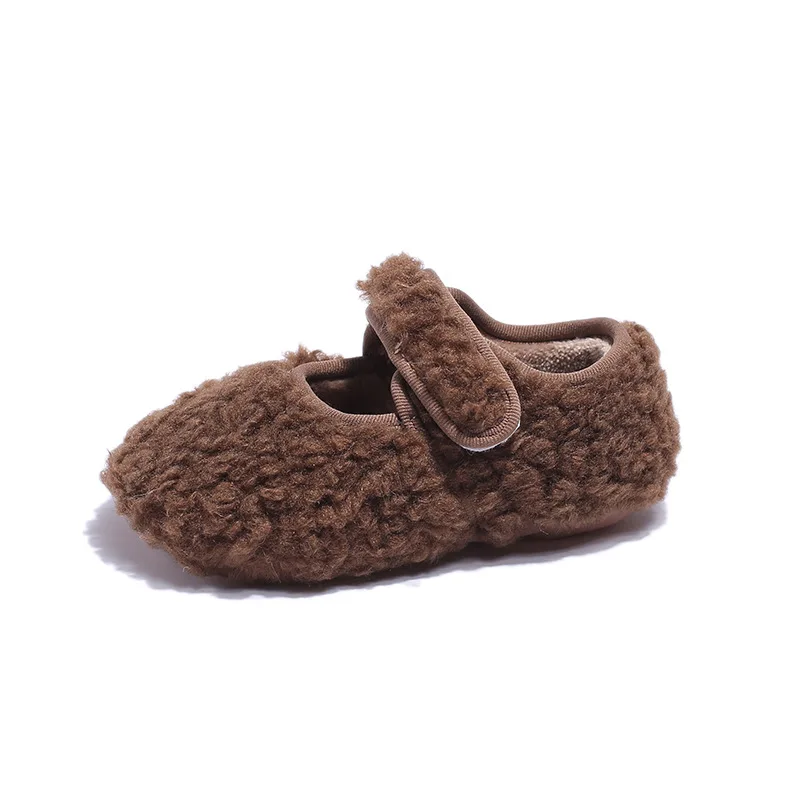 Children Cotton Shoe for Boy Student Shoe Plush Insulated Shoe Fale Kid Shoe for Girl Winter Shoe Solid Pantuflas Mujer Тапочки