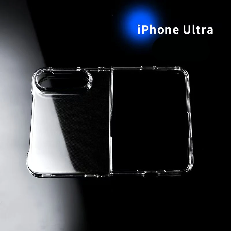 New Luxury HD Transparent Hard PC Shockproof Fold Phone Case For iPhone Ultra Bumper Front and Back Cover