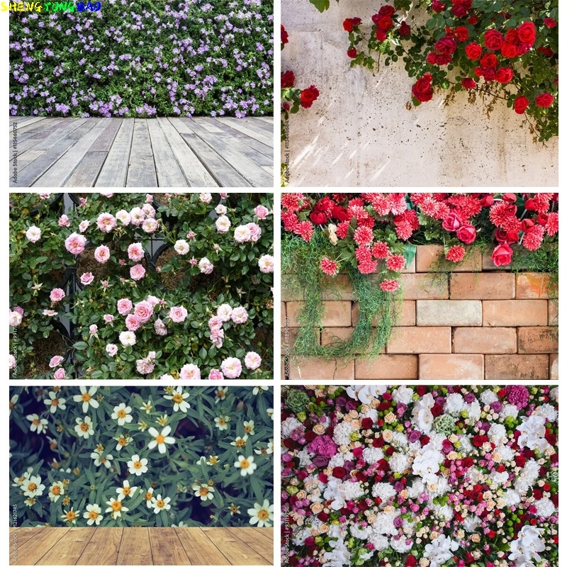 

Vinyl Photography Backdrops Prop Flower Wall Wedding Valentine's Day Theme Photo Studio Background Props 211223 HHQQ-02