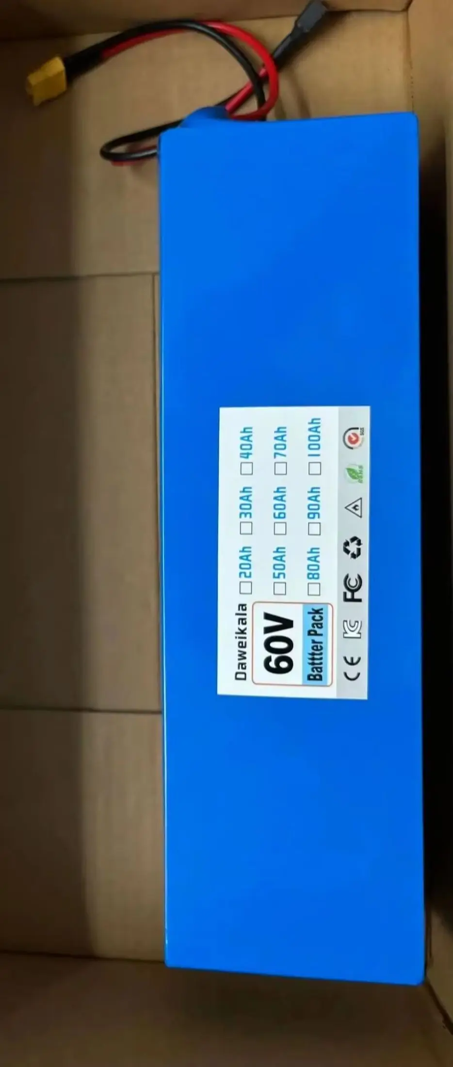 

60V 16s4p 100000mAh 2000W electric battery, built-in 50A BMS+charger 100Ah 60V lithium-ion battery pack