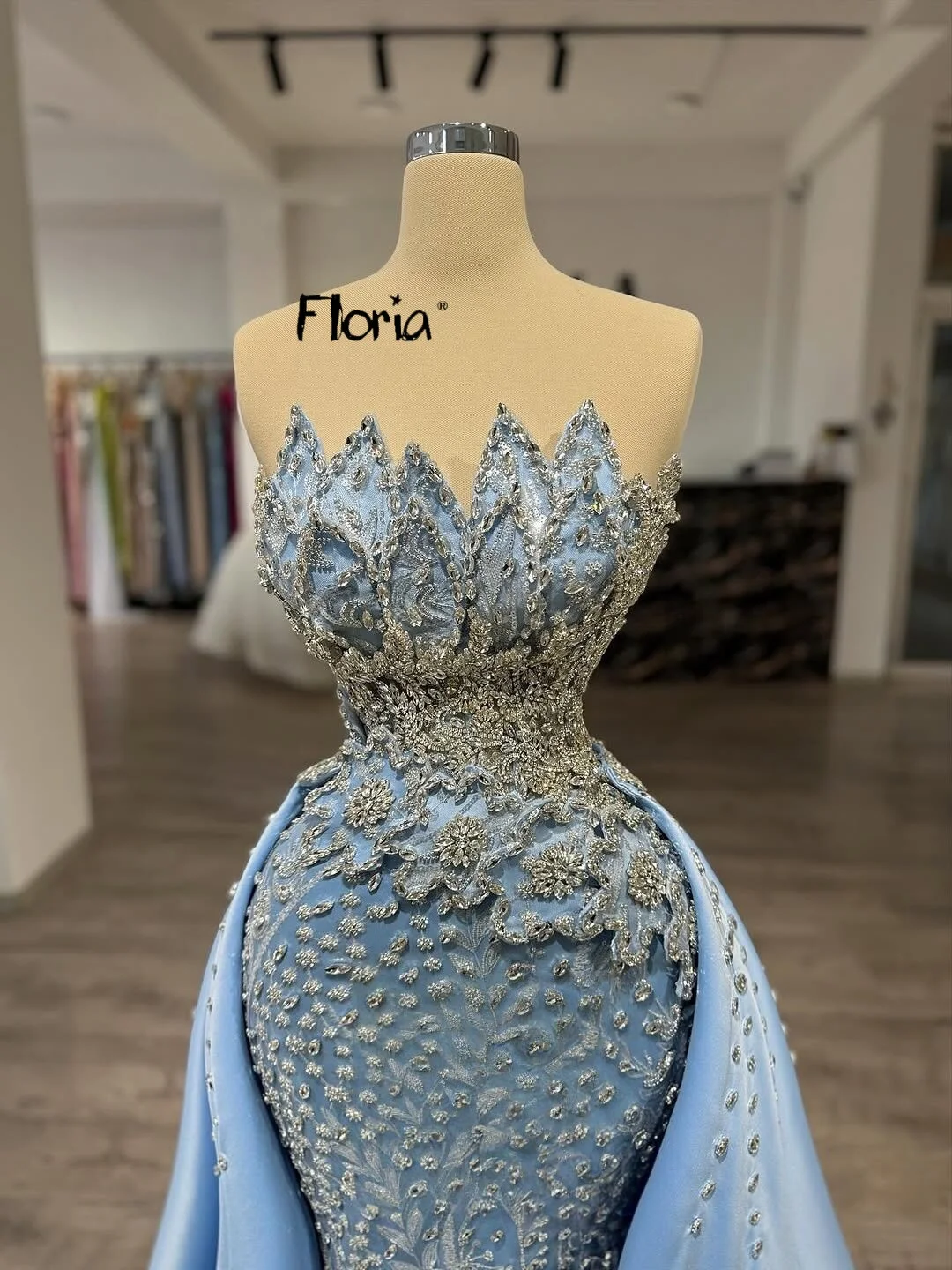 

Couture синие платья для выпускного вечера с прямым вырезом и полной верхней юбкой, кристаллами и листьями, кружевное свадебное платье для гостей, kleider, роскошное индивидуальное платье