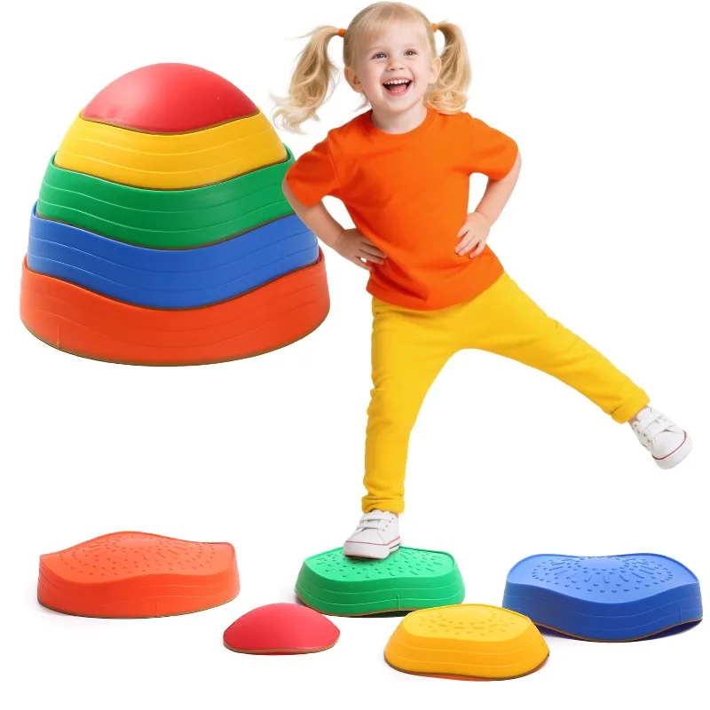 Children's foot pedal anti slip plastic balance stone, promoting coordination skills sensory game equipment