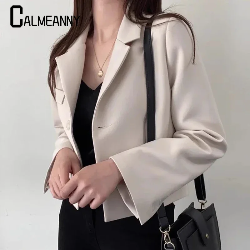 2023 autunno moda Blazer donna edizione coreana manica lunga abiti corti cappotti da ufficio causali top da lavoro femminile elegante Outwear