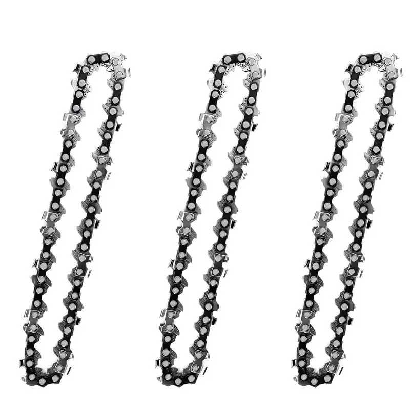 AT21-3Pcs 4-Inch 1/4 Inch Guide Saw Chain Mini Chainsaw Chain For 4 Inch Cordless Electric Protable Battery Handheld Chainsaw
