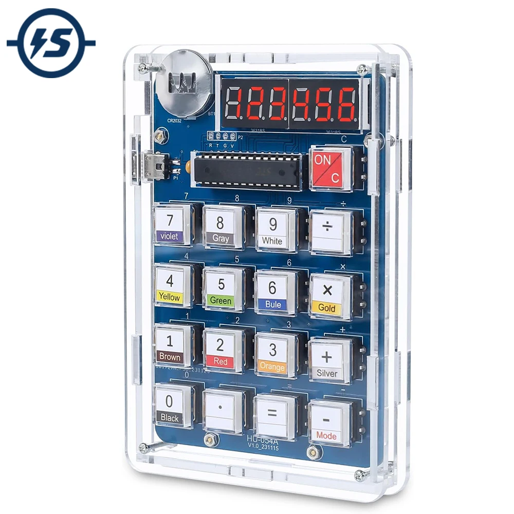 DIY Electronic Kit 6 Digits Desk Calculator USB/Battery Powered Soldering Project Practice for STEM School Students Learning