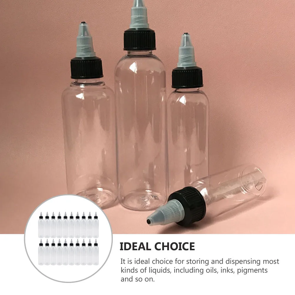 

20Pcs Empty Refillable Plastic Squeeze Bottles 120ml Clear Hair Dye Bottles for Precise Hair Coloring Dispensing