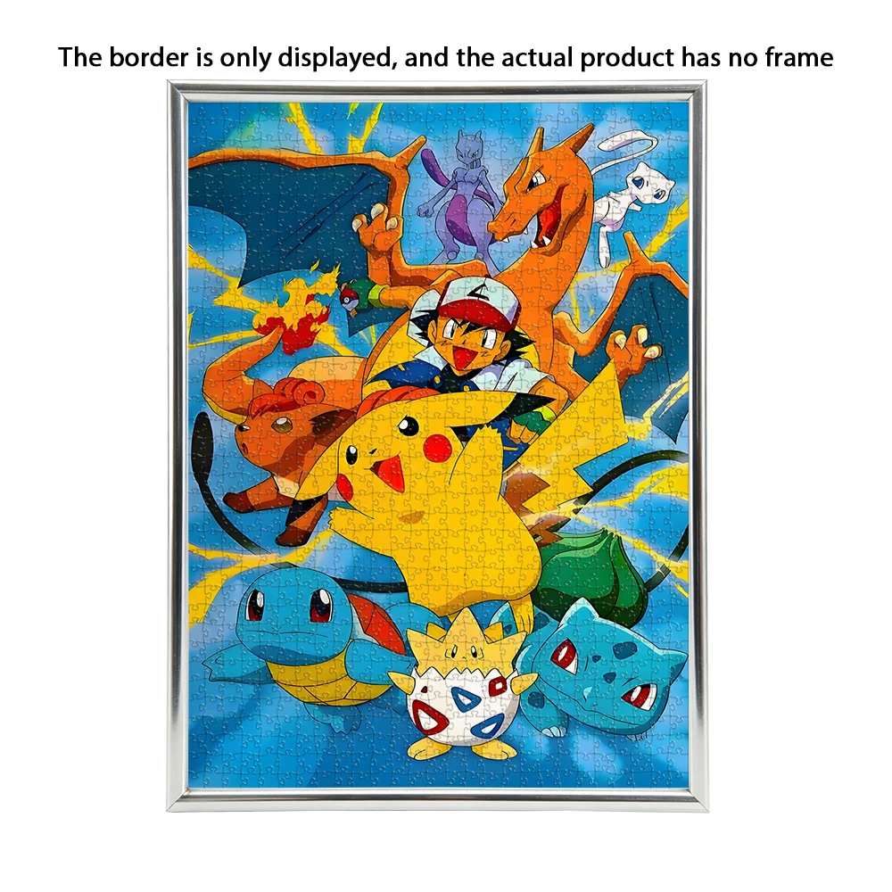 Jeu de puzzle en bois sur le thème de la famille Pokémon - Jouet éducatif avec différentes tailles de puzzle disponibles : 108/200/300/500/1000 pièces