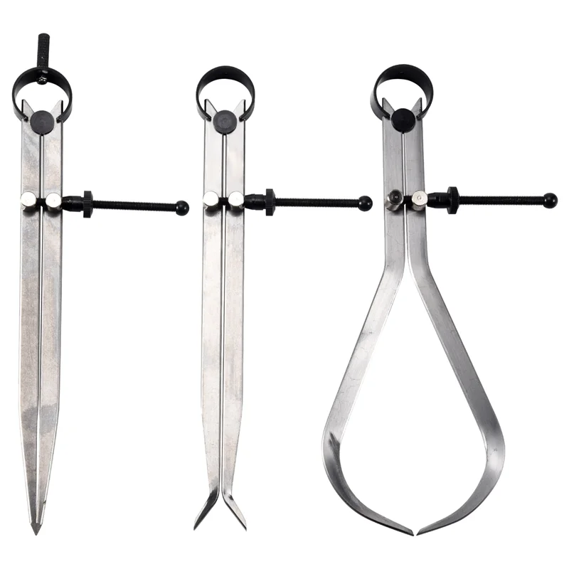 PZHI-Spring インサイド アウトサイド ディバイダー キャリパー セット 8 インチ マシニスト ツール 3 パック