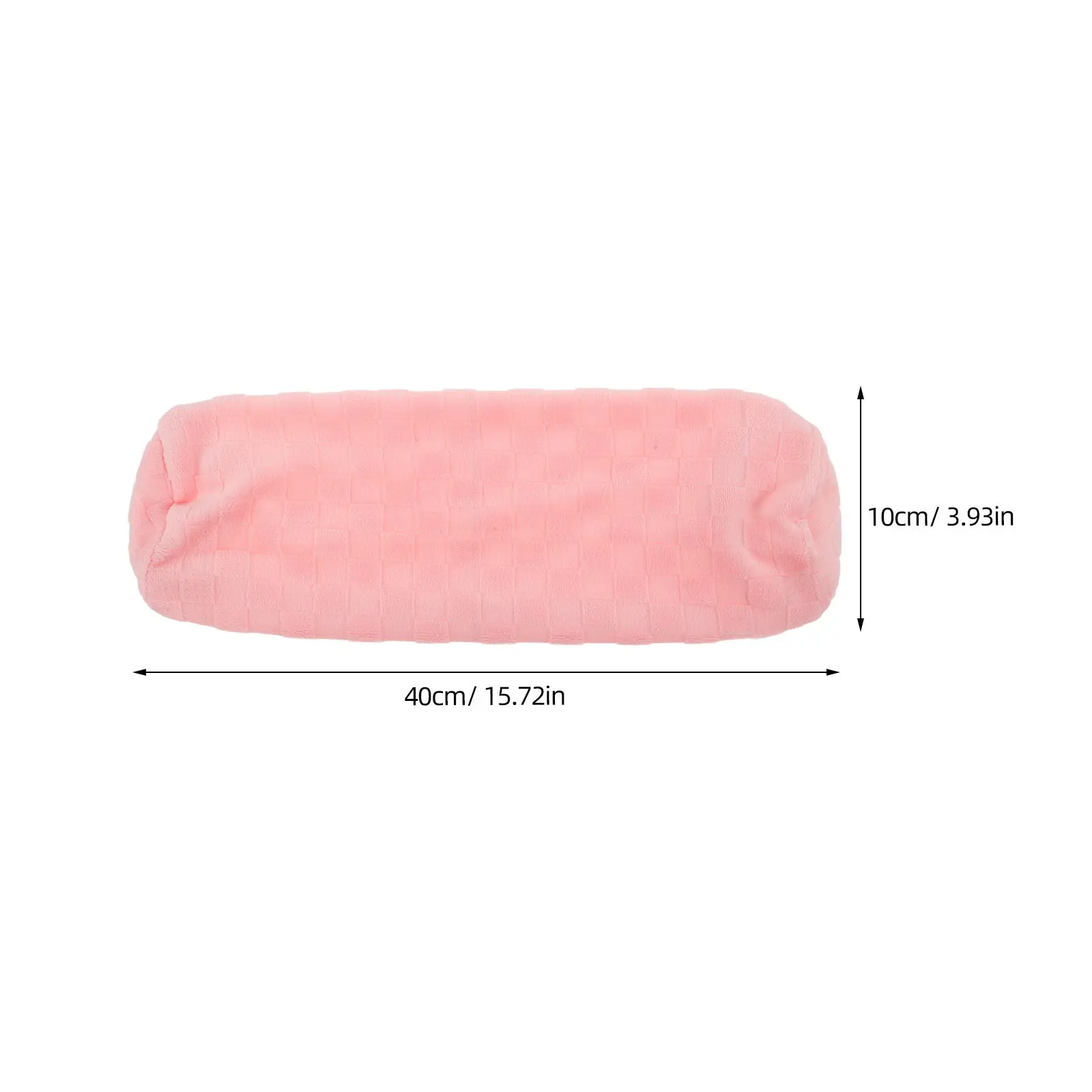 Neck Roll Pillow Cover Zippered Soft Round Cylinder Cushion Cover Pink for Office Bedroom Bedding Sleeping Pillowcase
