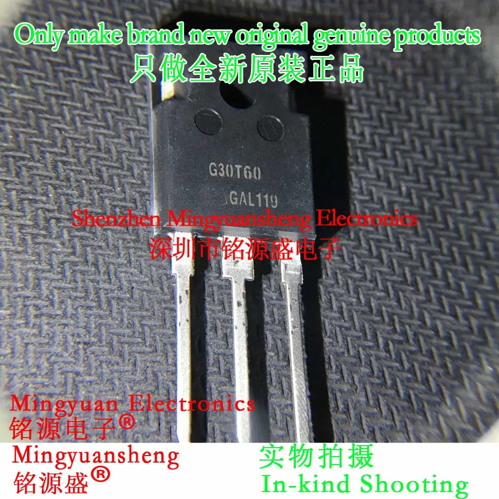 

Mingyuansheng Brand New Original Genuine Igw30N60Tpxksa1 Igw30N60T G30T60 600V 53A Package To-247 Insulated Grille Bipolar Transistor (Igbt) Ic Chip