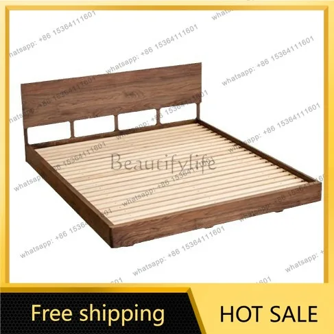 Factory Direct Sales Suspension Bed North American Black Walnut Nordic Modern Japanese Simple