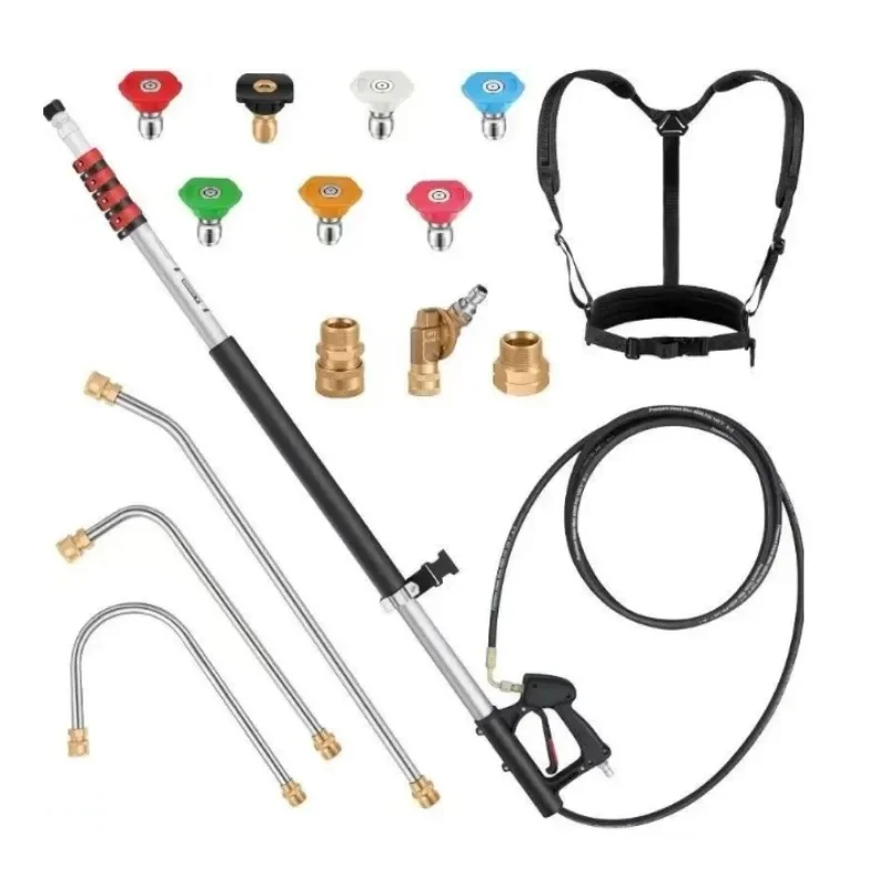 Telescopic Car Wash Water Gun, Durable High Pressure Cleaning Tool with Complete Accessories for Efficient Vehicle Cleaning