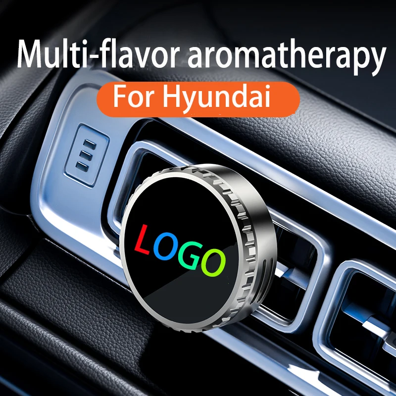 For Hyundai Verna Mistra IX35 IX25 SantaFe Tucson Sonata Elantra Azera LaFesta Car air outlet aromatherapy Customized logo