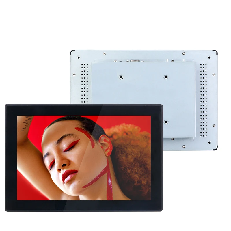 smart factory industrial automation 10.1 inch LCD touch screen control panel digital signage embedded in wall  monit