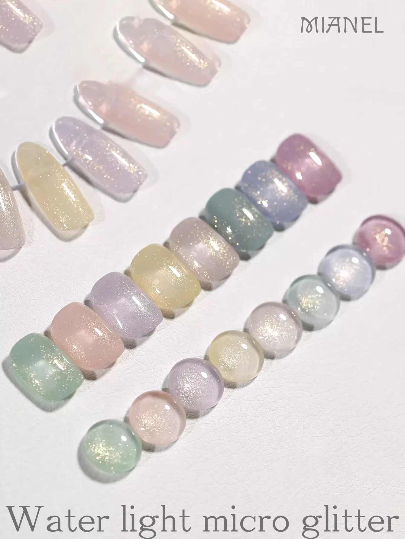 طلاء أظافر جل ميانيل ، لمعان ناعم ، جليد شفاف ، ألماس ، لتجميل الأظافر ، للصيف ، أورورا ، 12 مل/طقم #2