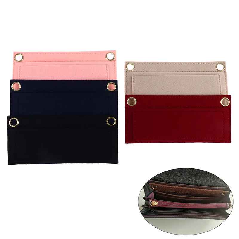 Felt Wallet Bag Liner into Crossbody Handbag Inner Cosmetic Monogram Insert With Shoulder Strap Holes