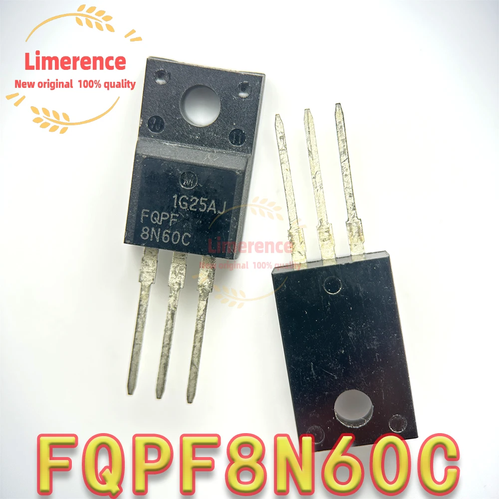 10pcs/lot FQPF8N60C 8N60C 8N60 600V 8A MOSFET N-Channel transistor TO-220F 