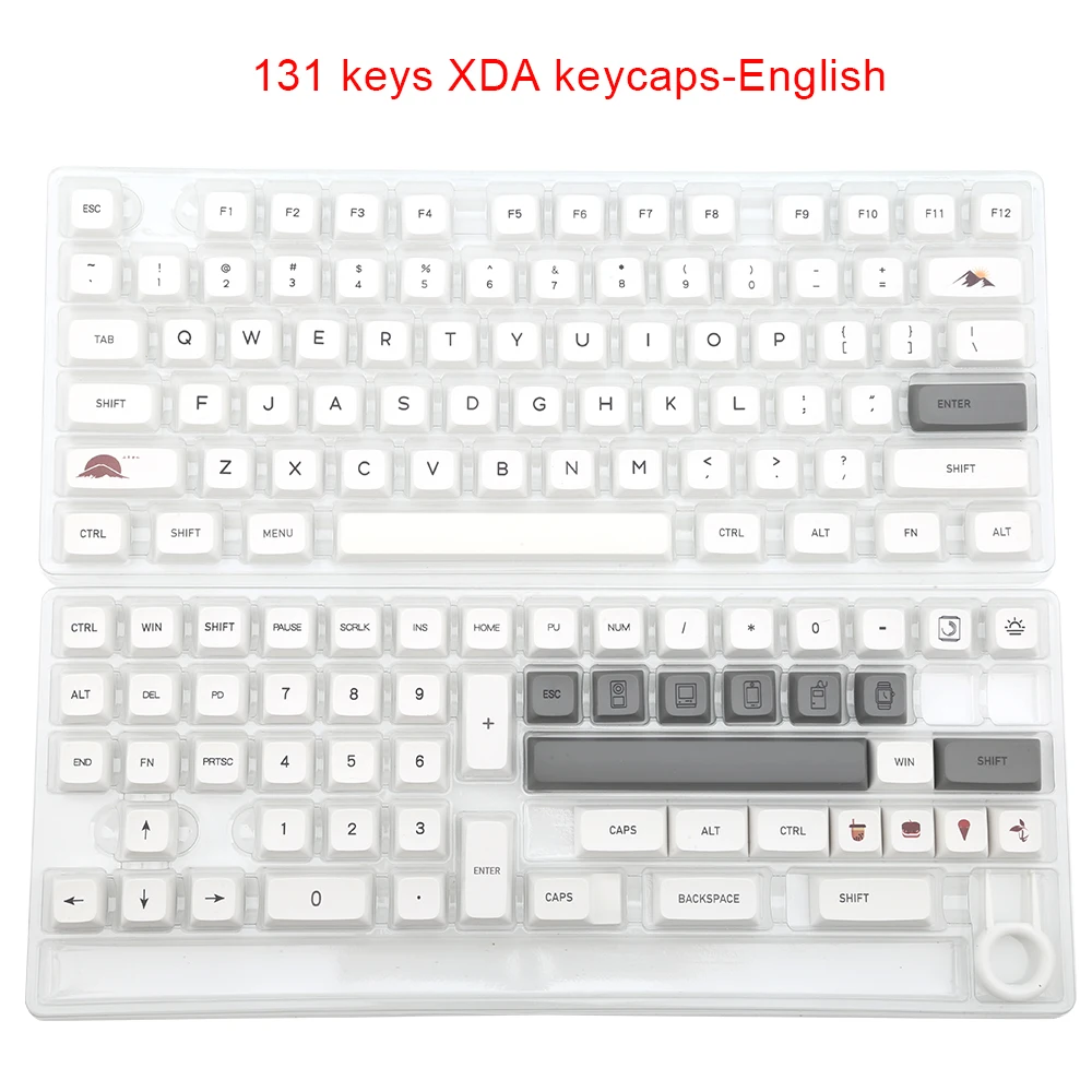 New XDA Keycap 131 PBT Keycaps English Korean keycaps For MX OUTEMU GATERON Switch 104/87/61 Mechanical Keyboard