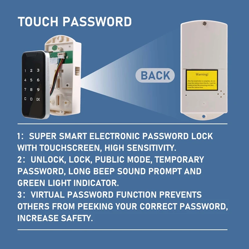 Electronic Smart Digital Electronic Door Lock Fingerprint Press Password Keyless Keypad