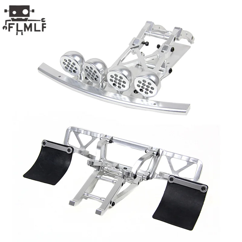 Rc Car CNC Metal Front Bumper with LED Spotlight or Rear Crash Bar Fit 1/5 HPI ROFUN BAHA ROVAN KM BAJA 5T 5SC Truck Parts