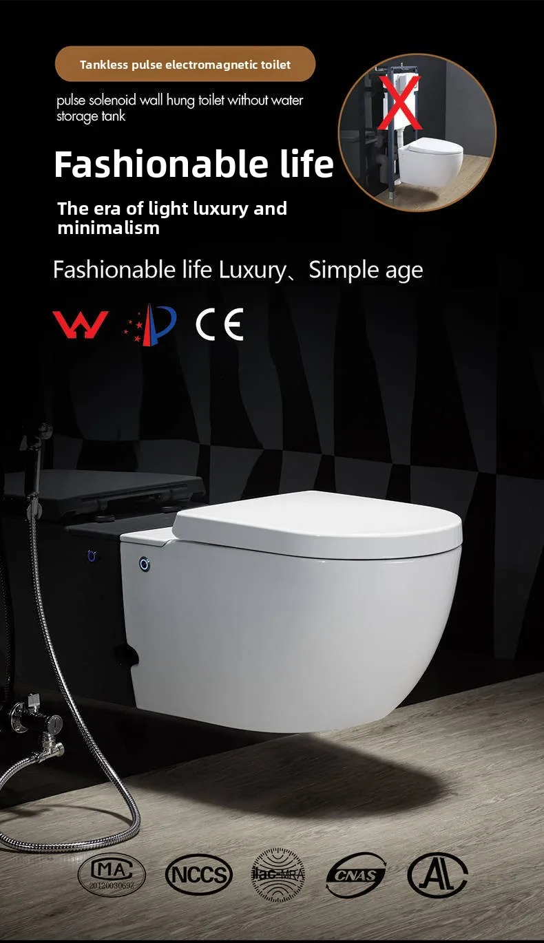 Best Seller Modern Villa Wall-Hung Ceramic Toilet with Self-Cleaning Glaze P-Trap Drainage Slow Closing High Quality White