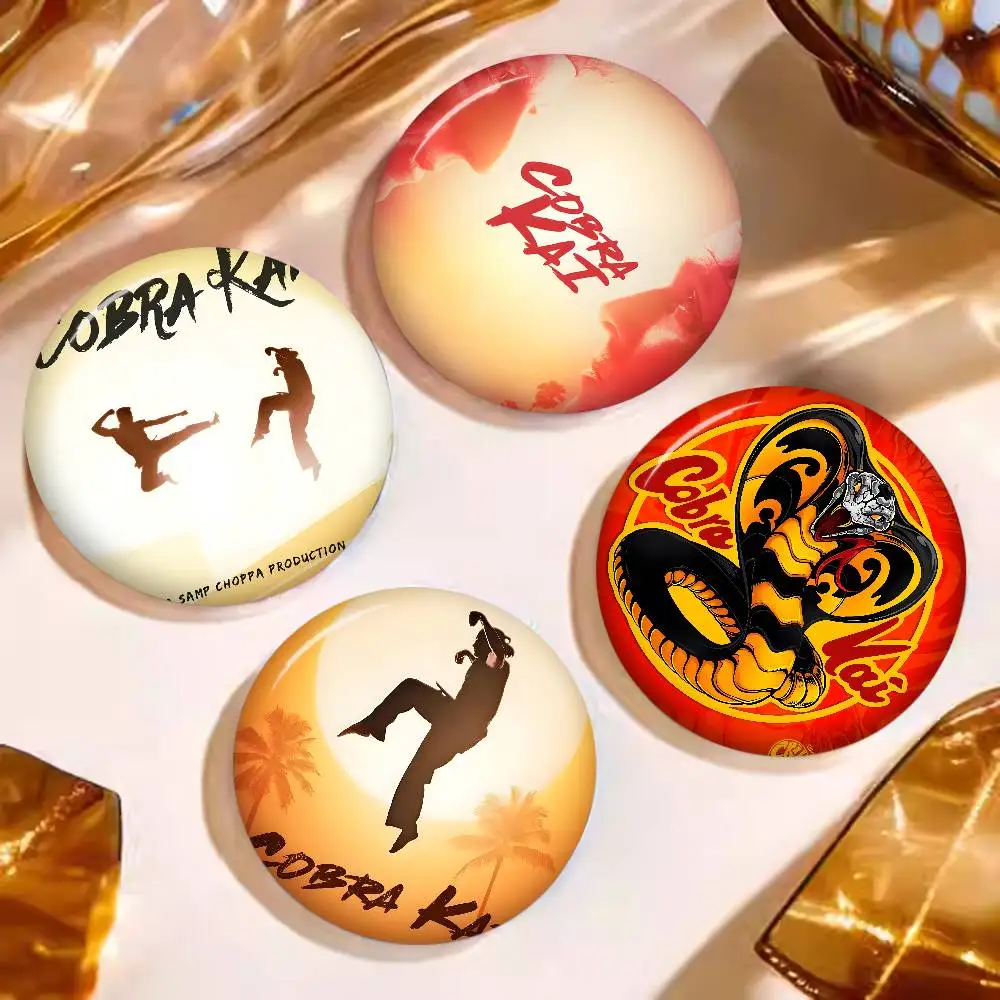 C-Cobra-Kai Aggressive-Nostalgic Soft Button Pin Bright Printed Icon Gift For Friends Badge Collar Brooch Lapel Pin Metal