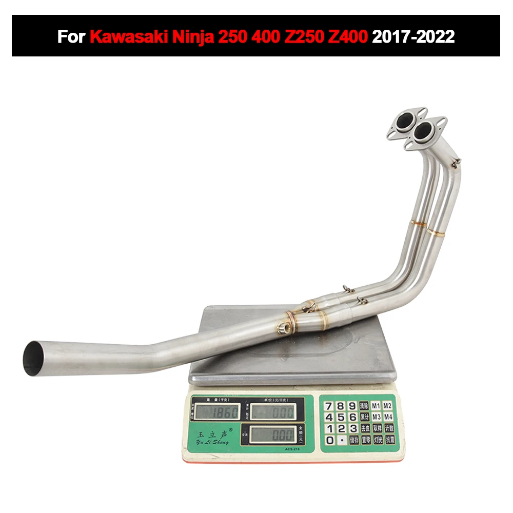Full Systems Motorcycle Exhaust Header Pipe Muffler Tips Stainless Steel Slip On For Kawasaki Ninja 250 400 Z250 Z400 2017-2022