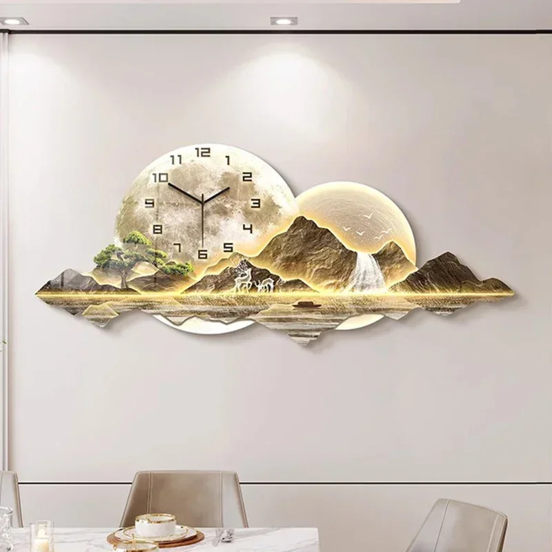 Living Room Wall Clocks Led Art Mural Modern Creative Aesthetic Silent Wall Watch Minimalist Horloge