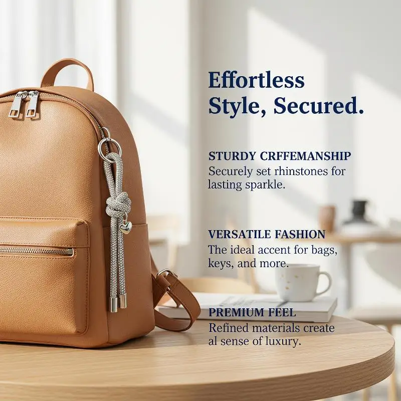 Schmetterlingsknoten-Kristallanhänger Schlüsselanhänger für Handys, zierliche Taschenverzierung, einzigartiges Accessoire für Veranstaltungen. – Detail 2