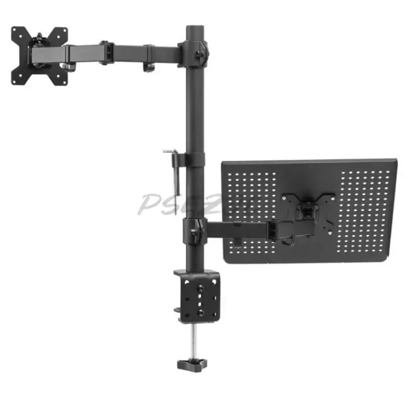 Desktop Cold-rolled Steel Laptop LCD Display Bracket with Adjustable Rotating Dual Arm Mechanical Installation Bracket