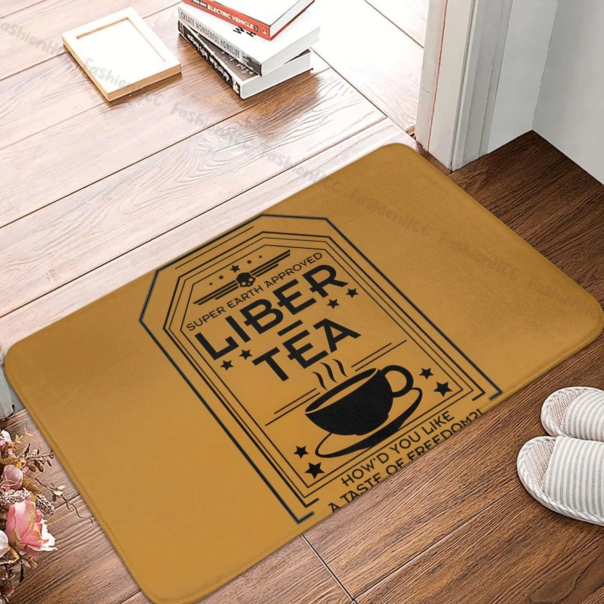 Helldivers II Games Bathroom Mat LiberTea Doormat Flannel Carpet Balcony Rug Home Decoration