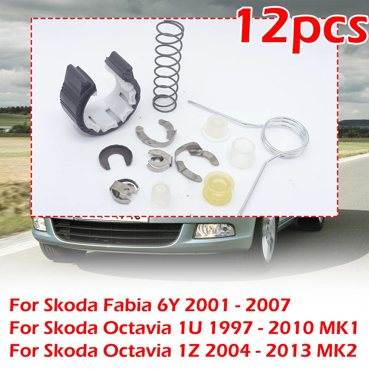 

12pcs Upgrade Bushing MT Gearbox Rebuild Kit For Skoda Octavia 1Z Fabia 6Y Shifter Lever Adjuster Selector Linkage Accessories