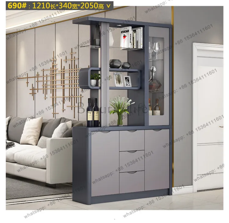 LS light luxury entrance cabinet screen partition modern simple double-sided foyer shoes integrated wine cabinet