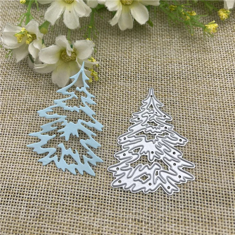 Xmas Tree Lace background Metal Cutting Dies Stencils For DIY Scrapbooking Decorative Embossing Handcraft Template