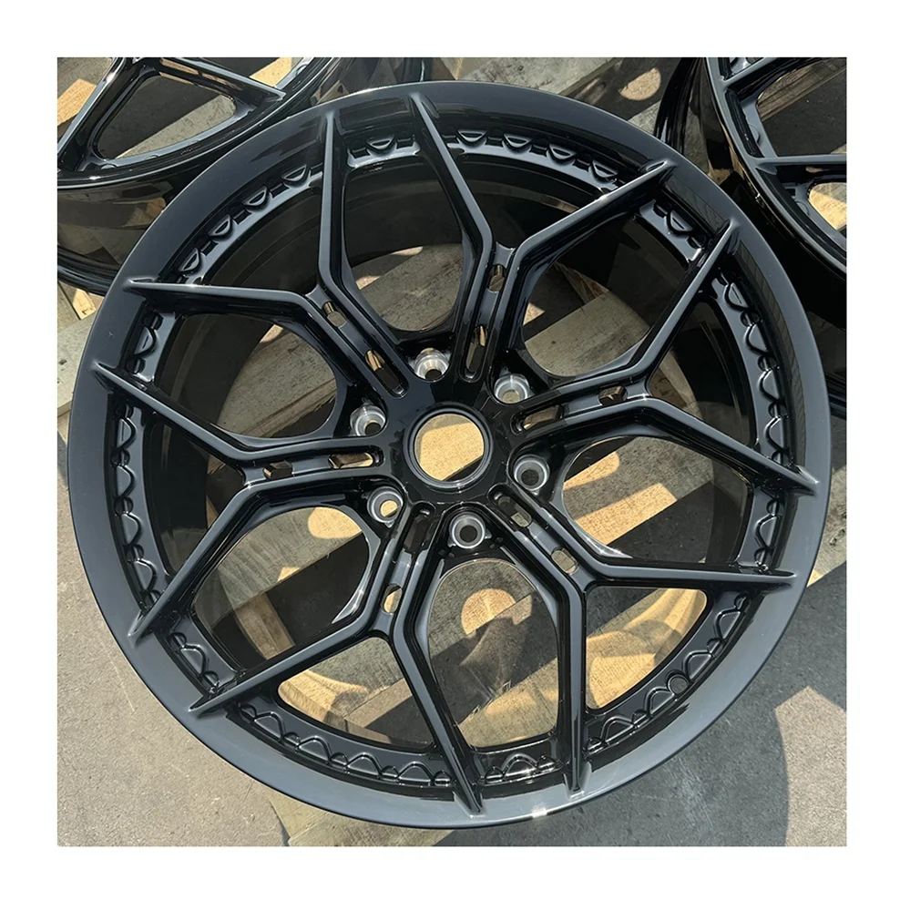 2-Piece Aluminum Alloy Wheel Brushed Red for CORVETTE C7 C8 FERRARI PORSCHE 911 18 19 20 21 22Inch 5x120 5X130 ForgedRim