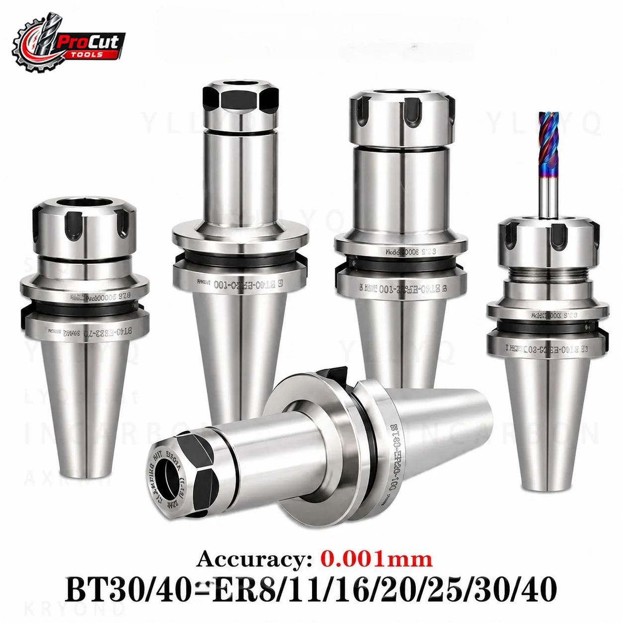 BT30 BT40 BT50 ER Tool Holder, ER8 ER11 ER16 ER20 ER25 ER32 ER40 Collet Chuck, CNC Machining Tool Bracket