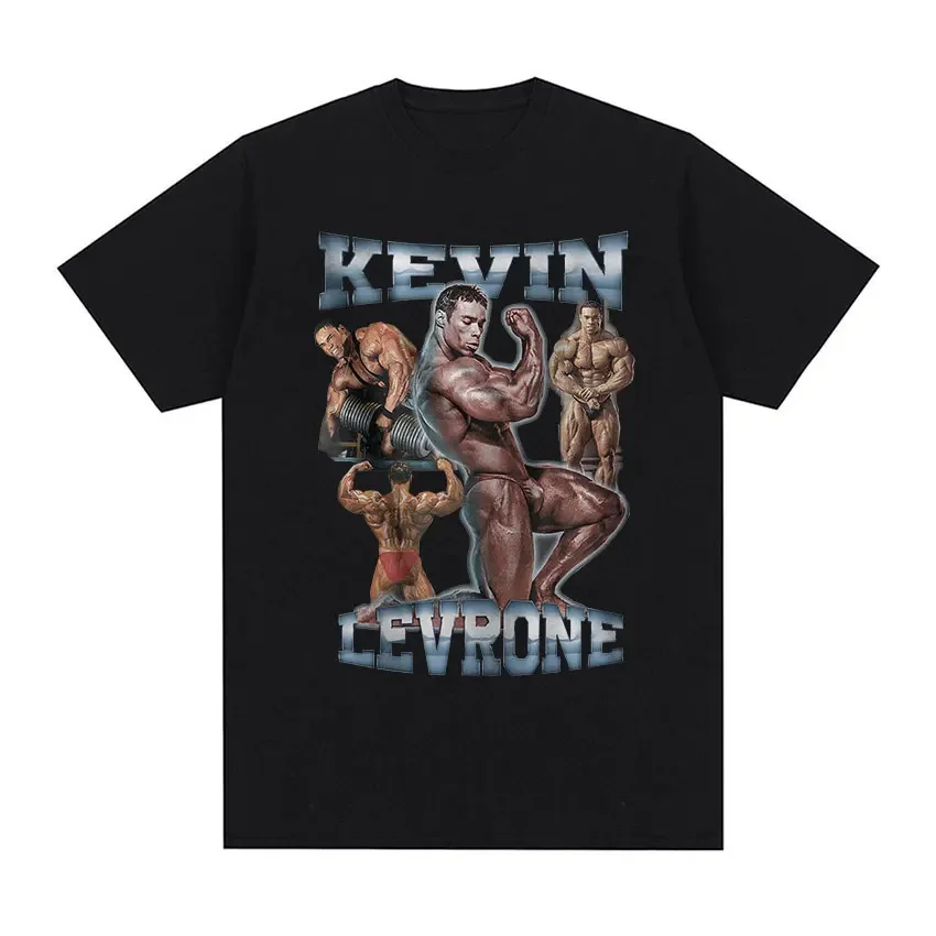 Men's 100% Cotton Oversized T-shirt Streetwear Kevin Levrone Gym Graphic T Shirt Maryland Muscle Machine Vintage Gothic T-shirts