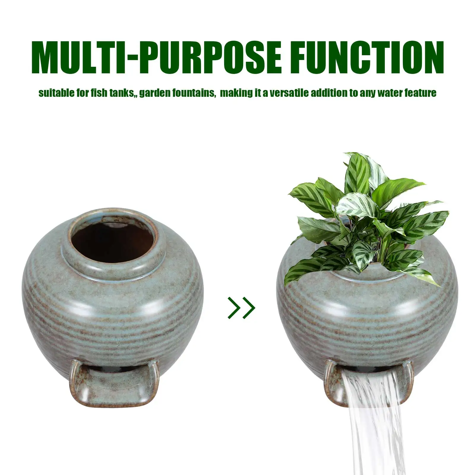 Indoor Waterfall Circulating Pot Decorative Fountain Fish Tank Landscaping Fountain Circulation Outlet Pottery Pot