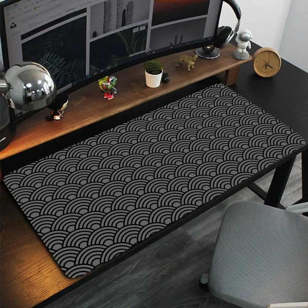 Japanese Wave Mouse Pad Art Mouse Pad XXL Oversized Mouse Pad Gaming Computer Keyboard Desk Pad Gaming Player Dedicated Pad