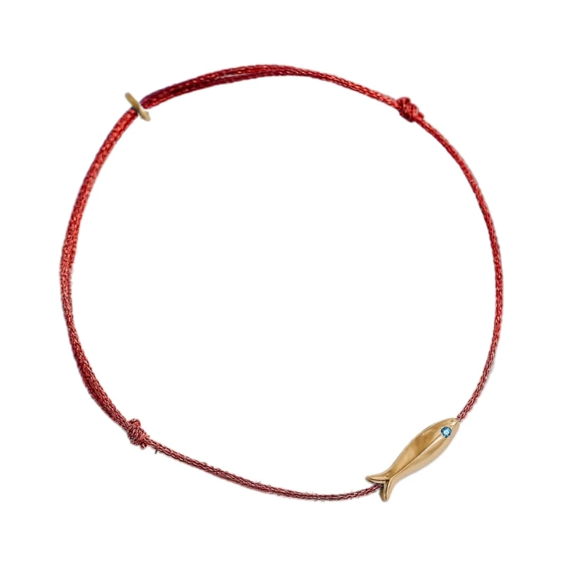 Back-to-School Season Red Thread Hand Rope Lucky Little Fish Mother-Child Hand-woven Color Bracelets for Mom Daughter