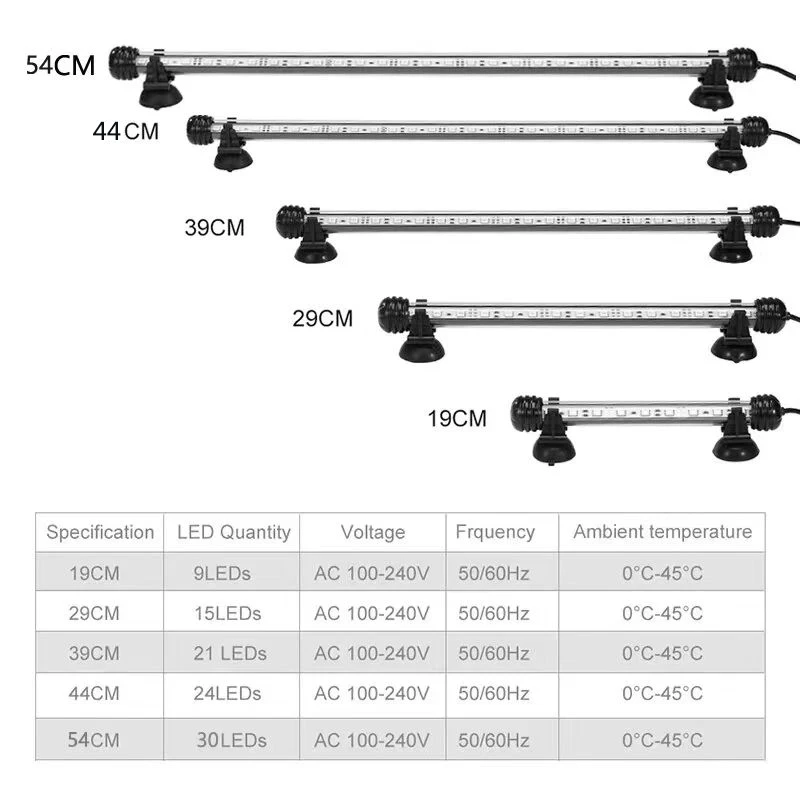 LED Aquarium Lights RGB Fish Tank Lights Underwater IP68 Waterproof Submersible Remote Control Tank Lights Color Changing Fish