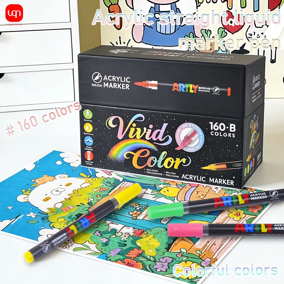 

Набор акриловых маркеров WQN-160Colors для рисования на камне, керамике, для творчества и рукоделия, канцелярские товары