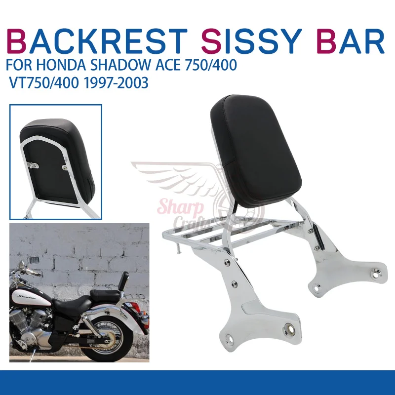 Motorrad Passagier Rückenlehne Sissy Bar Gepäck Rack Pad Kit Für Honda Shadow ACE VT400 VT750 VT 400 VT 750 C2 RC44 1997-2003