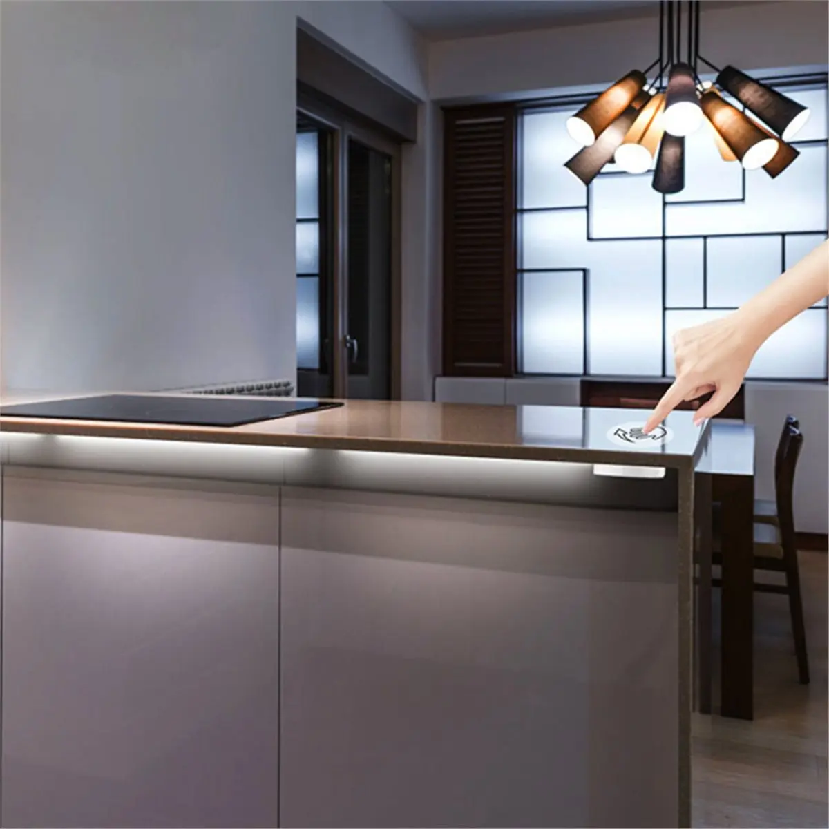 【Some】Smart Touch Sensor LED Light Switch Dimmer 12V-24V Penetrable Wood Panel/Mirror 20mm,Hand Scan Induction Switch DC A