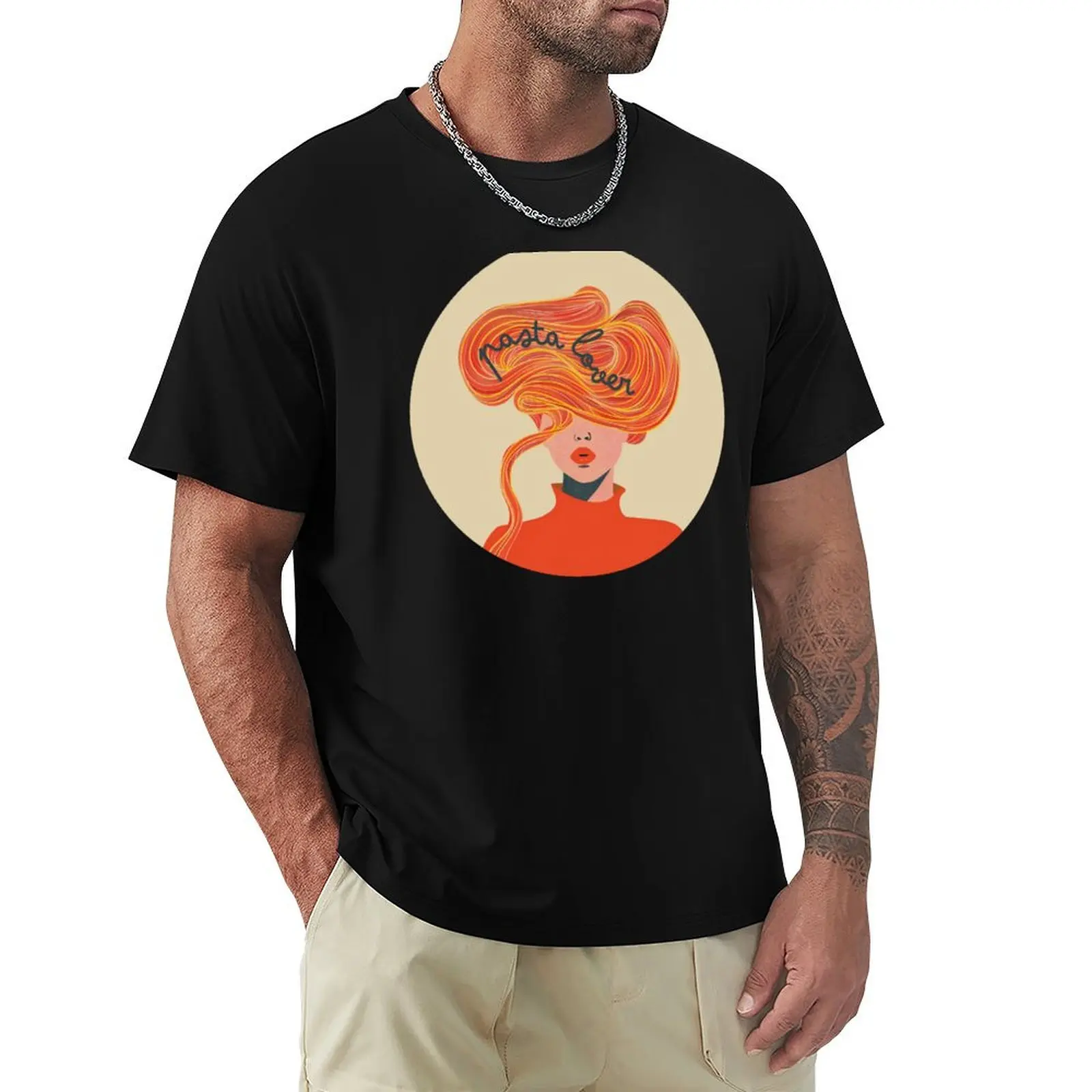 Pasta Lover - Beautiful Red Headed Woman T-Shirt Plus Size Quick Dry Sports Tee