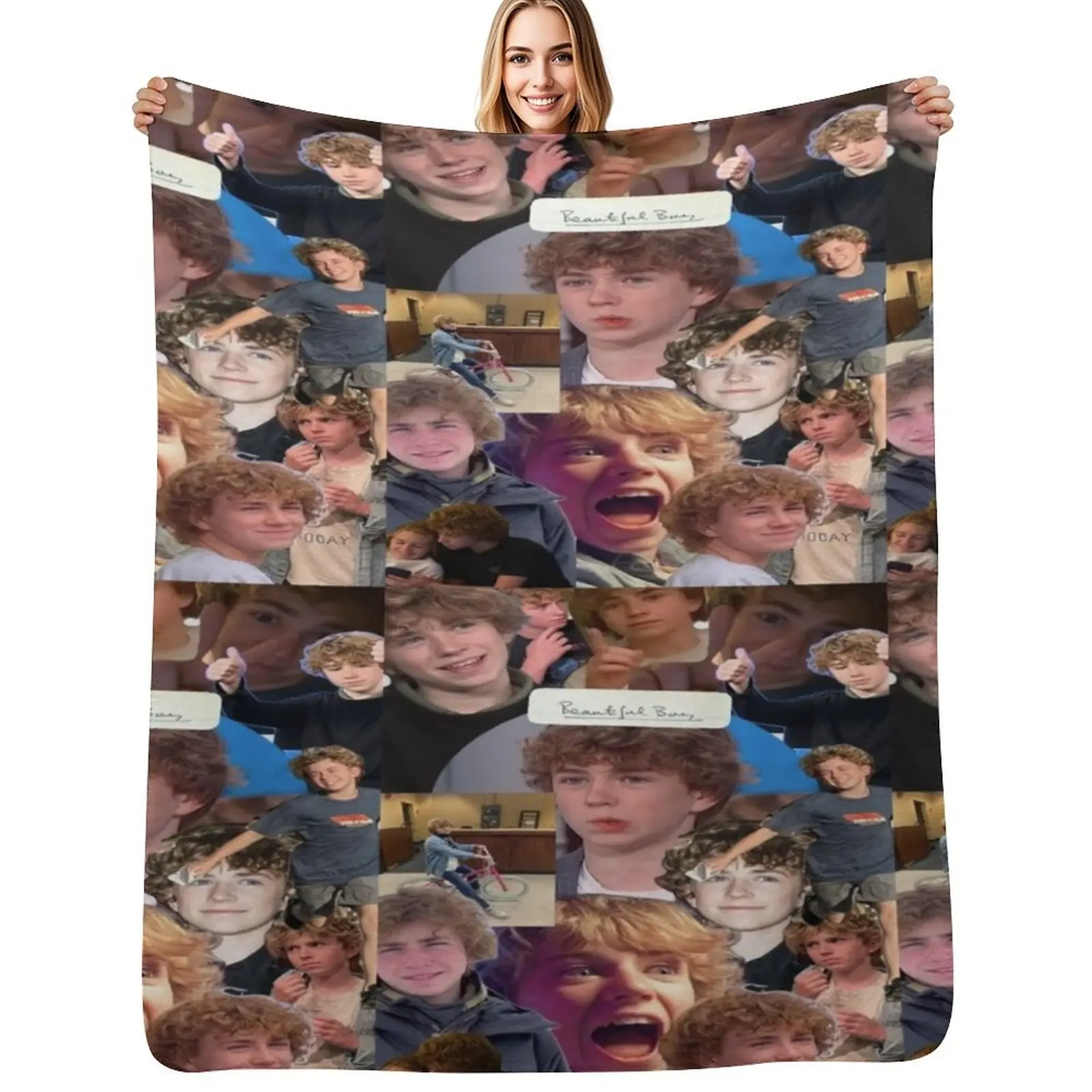 

Percy Jackson walker scobell aesthetic Throw Blanket Breathable Lightweight Blanket for Adults Kids