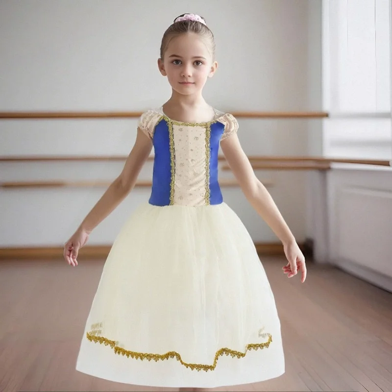 

Ballet costume romantic Girls Ballet Costume Long Tulle Dress Adult Women Swan Lake Dance Ballerina Dress Sky Blue Ballet Dress